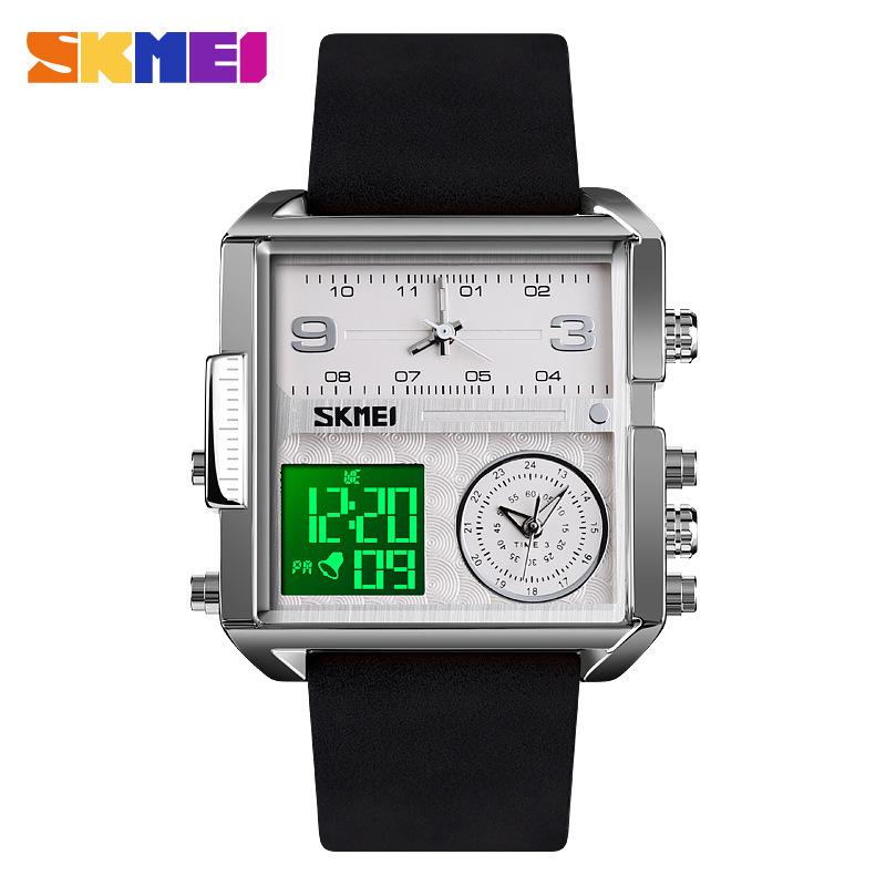 SKMEI Men's Quartz Movement Watches 3 Times Multi-functional Men Sports watch Top Luxury Brand Military Digital Wristwatch reloj