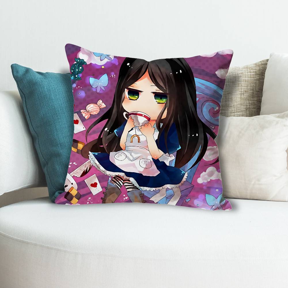 GAME AAlice MMadness Returns Various Sizes Square Pillow Case For Car Home Bedchamber Decor Custom Valentine Gift