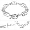 Gin no 925 Sterling Silver Anchor Chain Bracelet with Mantle and Simple Toggle Clasp [Shinjuku Kura] T-Bar, 18cm, Marine/Marina Design,