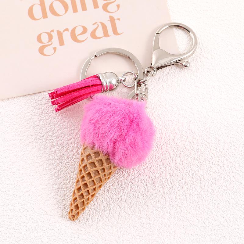 Women's Faux Mink Fur Ball Keychain with Tassel - Versatile Accessory for Bags & Phones