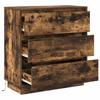 Nightstand Smoked Oak 71 x 34.5 x 75 cm Engineered Wood