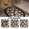 Retro Luxury Bathroom Mats Non-slip Shower Bath Mat Absorbent Floor Foot Mats Quick Dry Toilet Rugs Carpet Doormat Washable