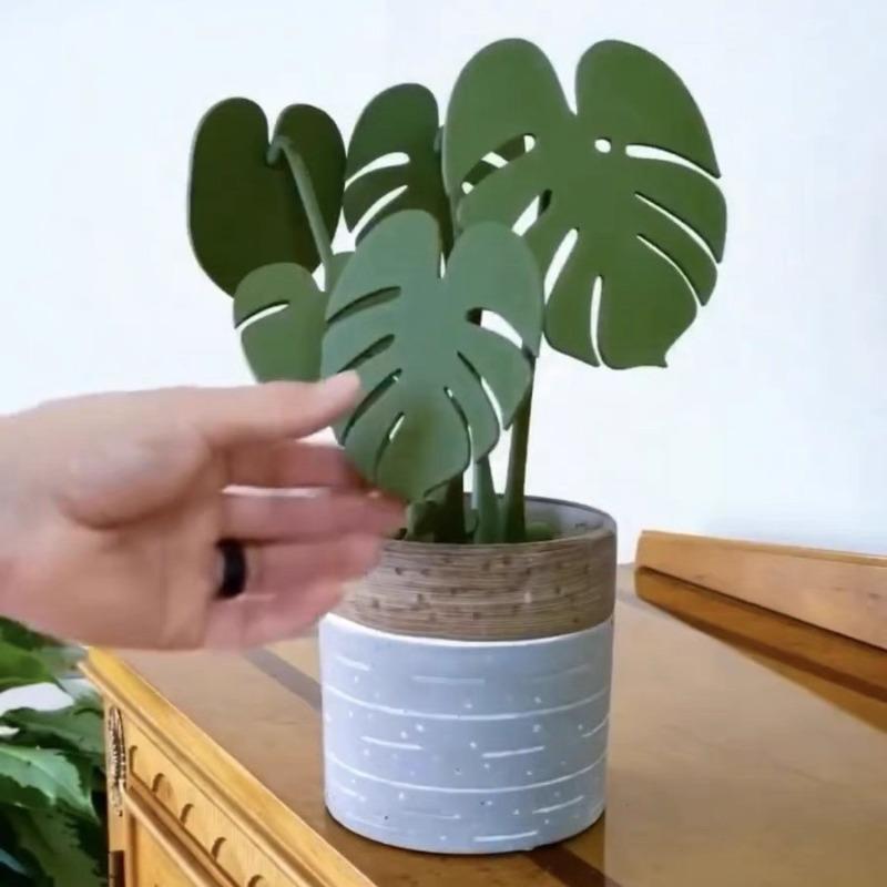 Monstera Coaster Plant Turtle Bamboo Coaster Plant with Magnet 3D Printing Cross-border Explosion