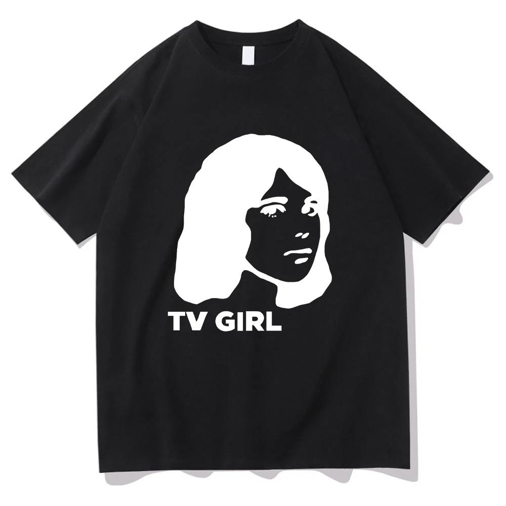 Summer Men's TV GIRL Band Printed T-shirt, 100% Pure Cotton Cartoon Harajuku Comfortable Clothing Top