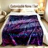 Fantasy Magic Theme Soft Blanket Personalized Custom Name Text Print Warm Blanket Home Sofa Bedroom Decor