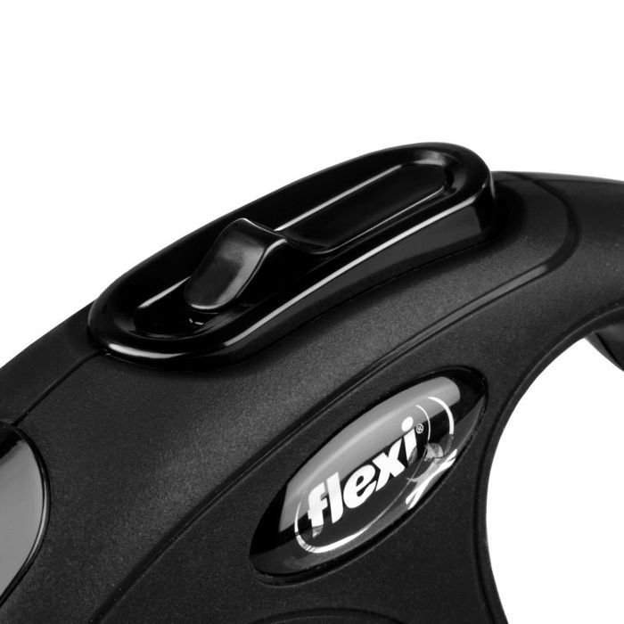 Laisse Flexi Classic Cordon S Noir - Pour Chiens jusqu'à 12 kg - Sangle Réfléchissante - FLEXI - CL10C5-251-S-20