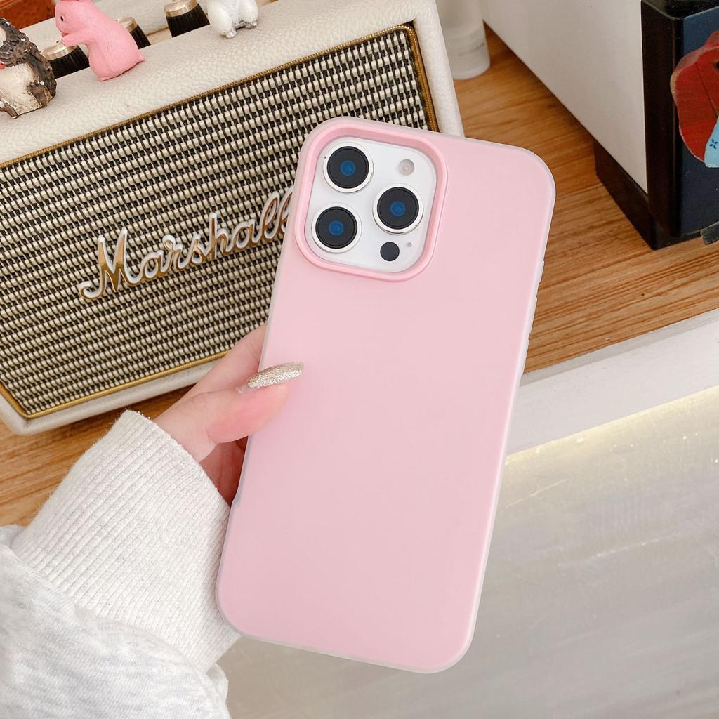 Jelly two-in-one is suitable for Apple 16promax mobile phone case Macaron 15 simple solid color anti-drop all-inclusive protection