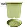 Breathable Resin Plant Pots Flowerpot with Drainage Holes And Saucer, Pot for Indoor Outdoor Heavy Duty Flower Containers Plants, Lightweight