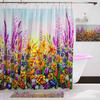 Cherry Blossom Shower Curtain, Spring Floral Japanese Sakura Bathroom Decor Polyester Fabric Waterproof Bath Curtain With Hooks