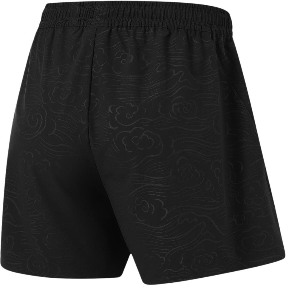 Li Ning Stolní tenisová série Tištěné logo Střední pas Pohodlné Prodyšné Sportovní šortky s rovnými nohavicemi Dámské šortky Černé AAPU212-1