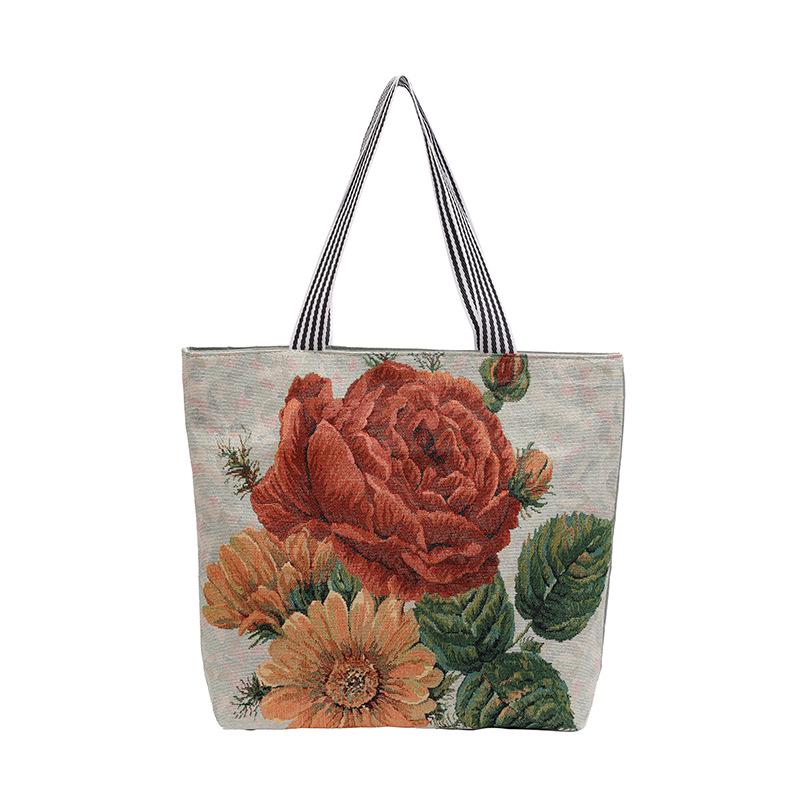 Goldfaden Canvas Tragetasche - Damen Cartoon Schulterhandtasche