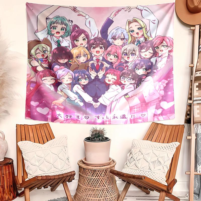 The Girlfriends Who Really Love You Tapestry Wall Hanging Room Background Cloth Home Decor Beach Mat Yoga Mat Sofa Bed Sheet