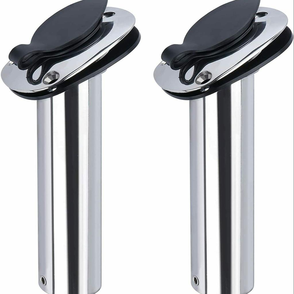 2X Stainless Steel Flush Mount Boat Fishing Rod Holder 30 Degree Rod Pod for Marine Boat