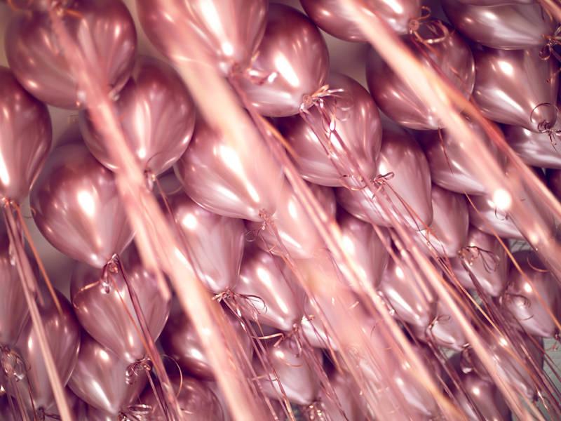 Balony Lateksowe Glossy, Chrome, Różowe Złoto, Rose Gold, 30Cm, 10 Szt.