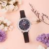 [D'EUX AMOUR] D'EUX AMOUR Women's Diamond Leather Band Watch DAW3102L-BK