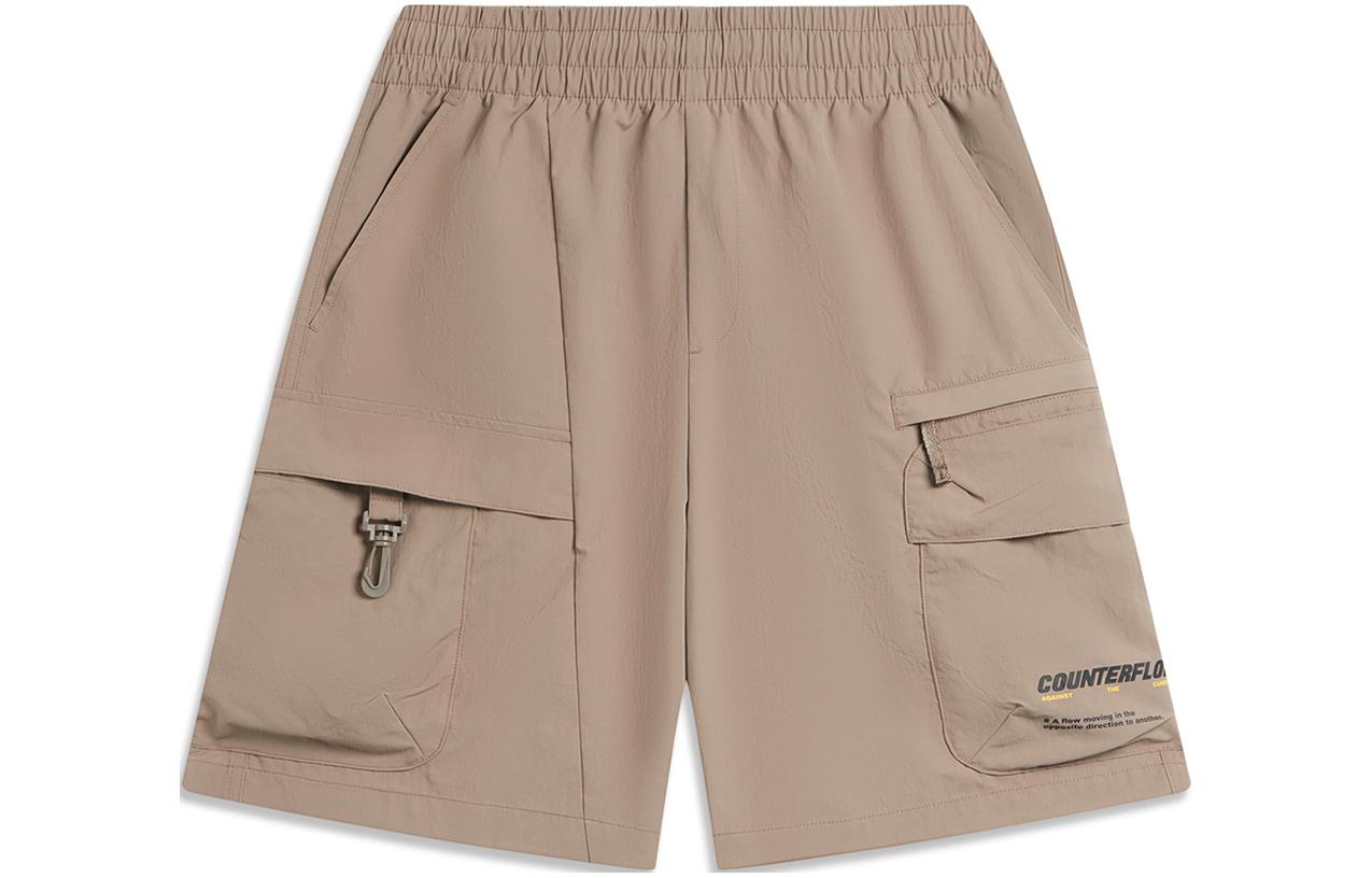 Li Ning CF Tracing Casual Shorts Men s Stone Lotus Umber AKSU645-3 S