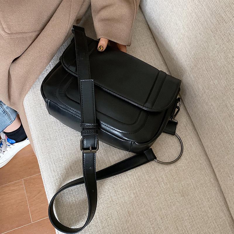 Genți de primăvară noi pentru damă, pentru textura, geantă retro cu umăr de mare capacitate, pentru femei, ocazional, versatilă, pachet negru pentru navetist