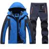 Men's Winter Snow Mountaineering Suit Outdoor Hiking Work Suit Large Warm Jacket + Warm Pants 2 Piece Set
