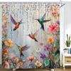 1Pcs Shiny Butterfly Flower Waterproof Shower Curtain Modern Polyester Bathroom Partition 12 Hooks
