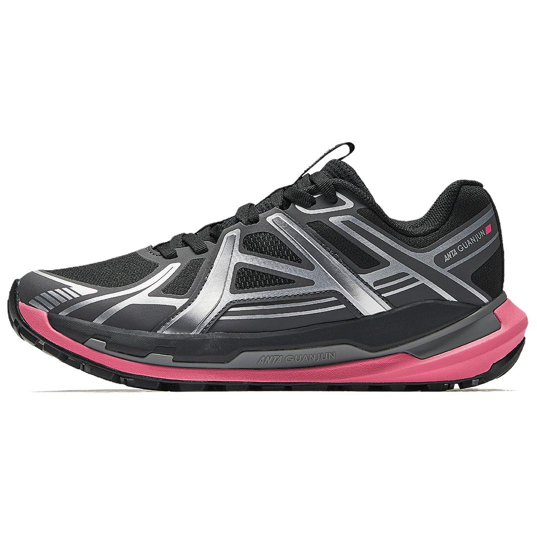 

Anta Champion All-Weather Series Comfortable Versatile Non-Slip Support Low-Top Trail Running Shoes Women sneaker Black Silver 122345660A-4 36