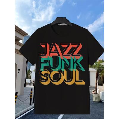European Sizes Men'S & Women'S Vintage Jazz Funk Soul Graphic T-Shirt | All-Season Casual Wear for Sport Fans | Playful Design | Ideal