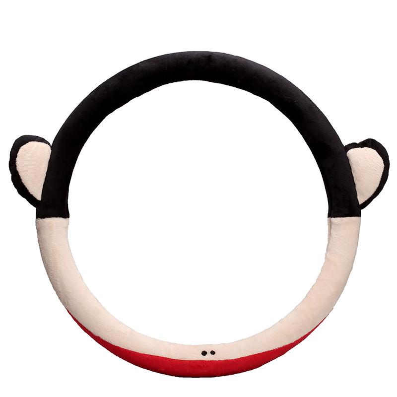 Car Cartoon Steering Wheel Cover Creative Cute Car Handle Gloves Winter Plush Steering Wheel Cover