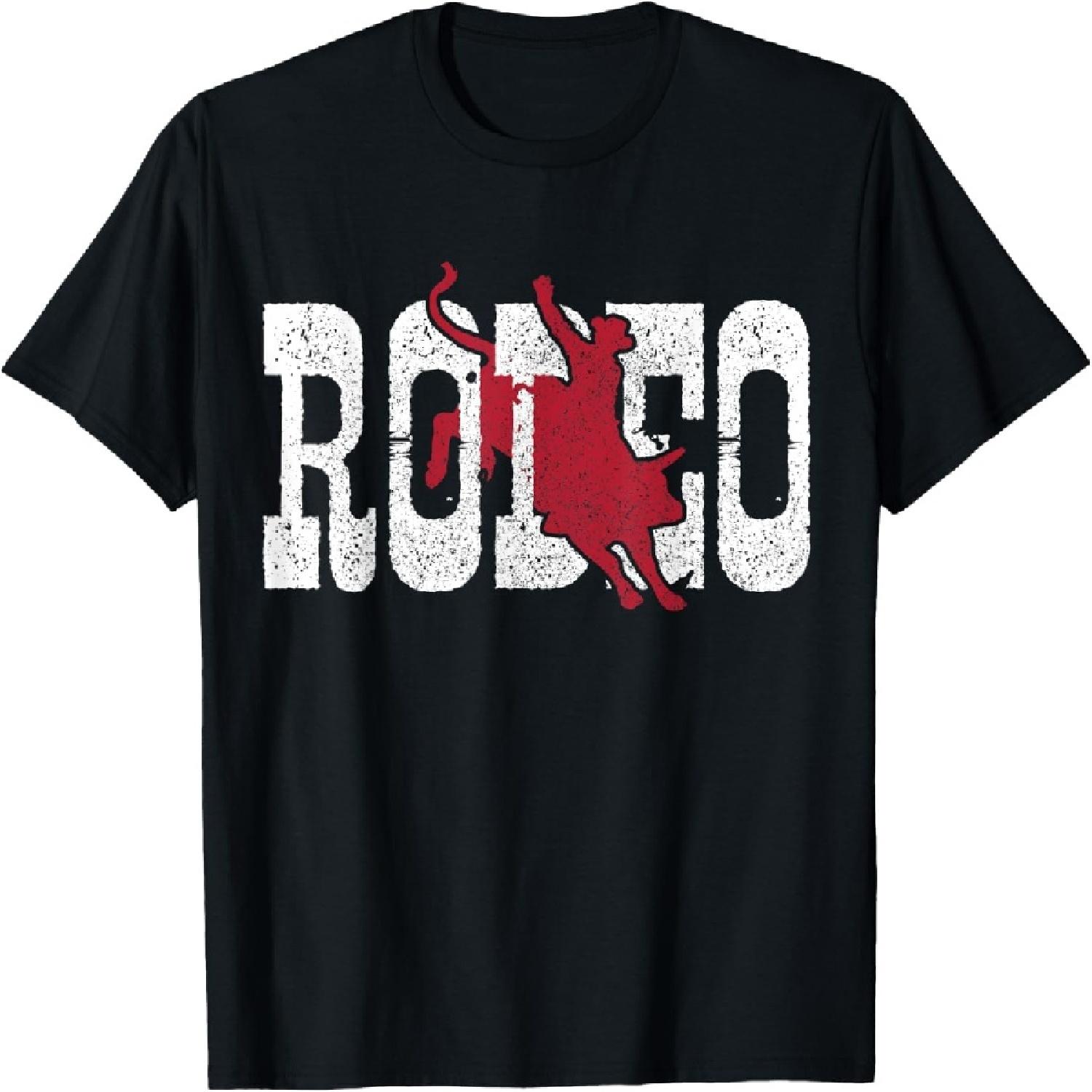 

Родео Ковбойская Езда на Быке Вестерн Винтажный Всадник на Быке Подарок Футболка S чёрный