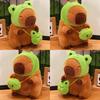 Capybara Toy Plush Cute Frog Dinosaur Hat Backpack Funny Sleep Doll Comfort