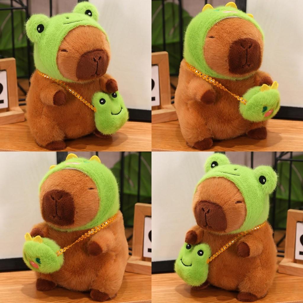 Capybara Toy Plush Cute Frog Dinosaur Hat Backpack Funny Sleep Doll Comfort