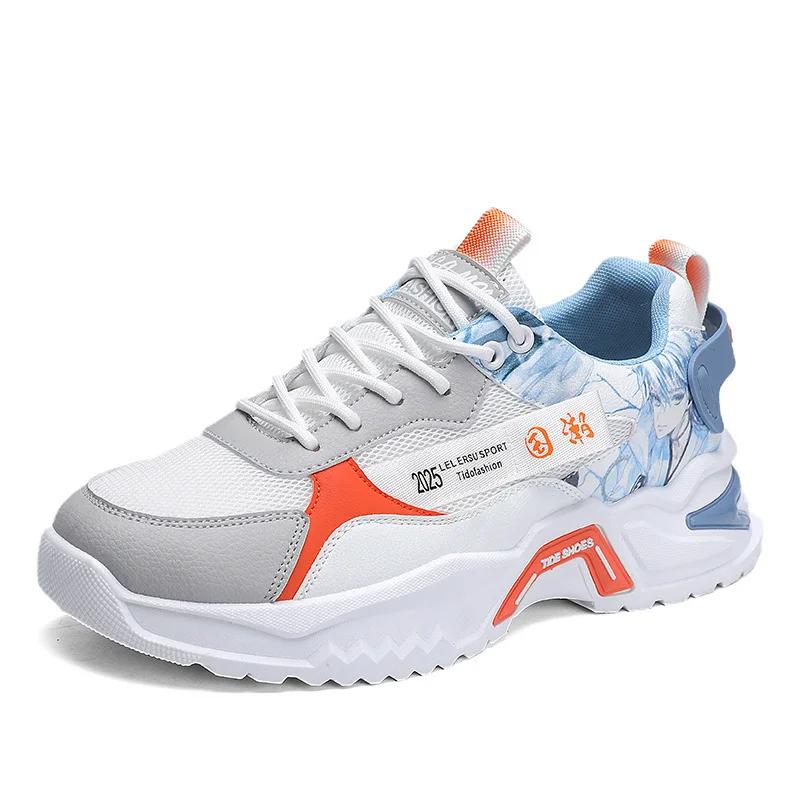 New High-top Men Vulcanized Shoes Fashion Comfortable Mesh Breathable Men's Casual Sports Shoes Trend Running Tennis Zapatillas