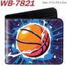 Sports Theme Basketball Football Baseball Print Short Wallet Large Capacity Coin Purse Card Holder for Students PU Leather 1pcs