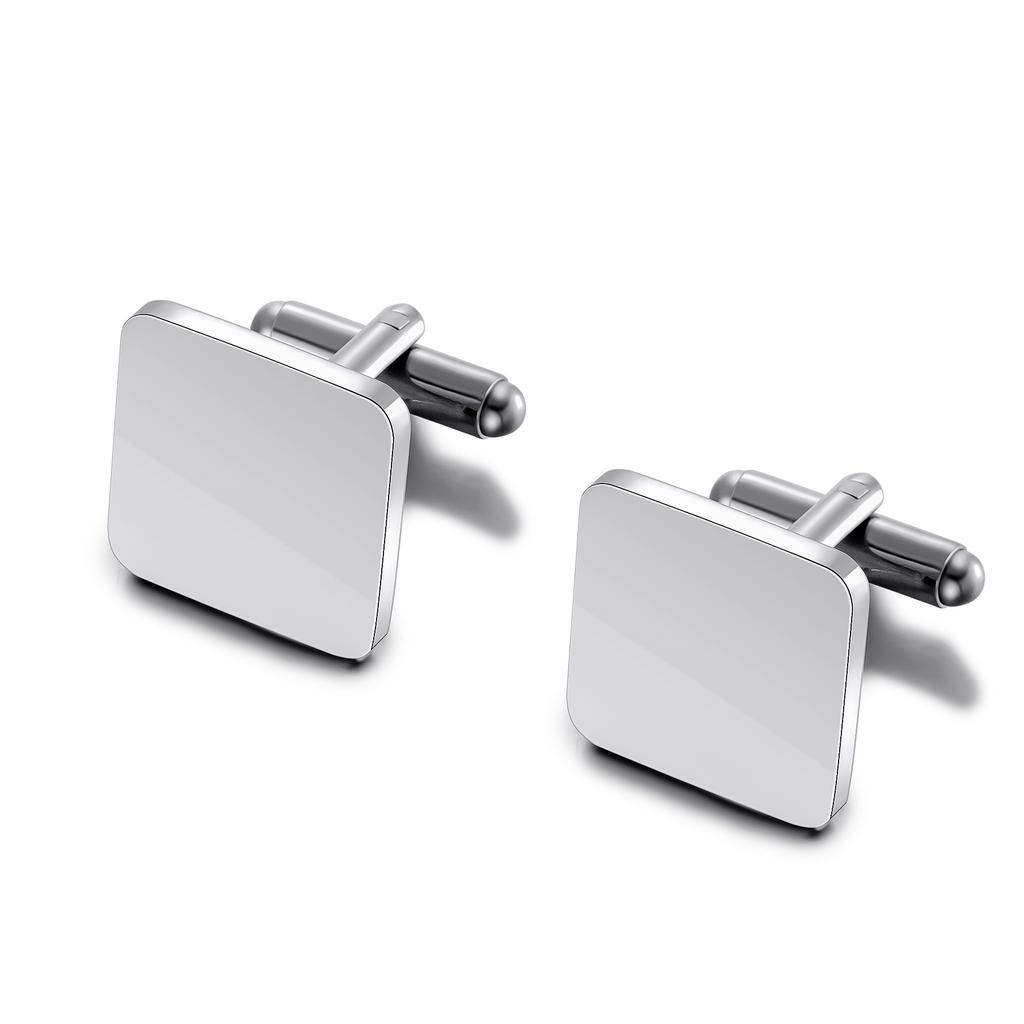 1Pair Mens Blank Round Octagon Cufflinks Stainless Steel Tuxedo Shirt Studs Cuff Link Jewelry Gift Wedding Business 15mm/18mm