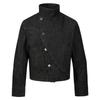 Mens Relaxed Fit Washed Cotton Jacket Casual Streetwear With Zipper Side Pockets