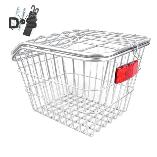 Bike Rear Storage Basket Heavy Duty Large Capacity Universal MTB Road Mountain Bicycle Metal Wire Basket Bike Accessories