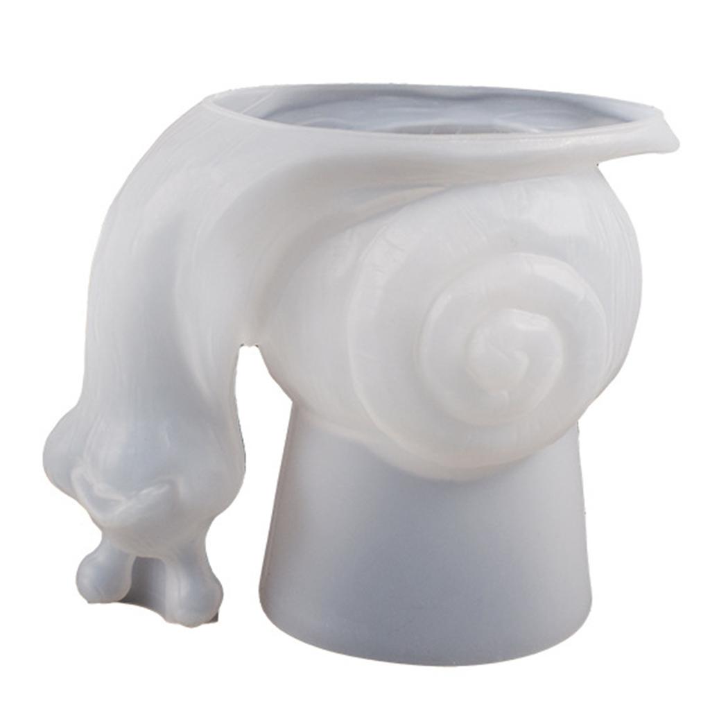 3D Snail Gypsum Flower Pot Silicone Mold Epoxy Resin Casting Mold Succulent Vase Cement Mold Candle Holder Mold