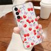 Funda de Fruta Cereza de Dibujos Animados Para Samsung A57 S26 Ultra A37 A17 A56 A36 A26 A16 A55 A35 A25 A15 A54 5G S21 FE S22 S23 S24 S25 Plus Cubierta Suave de TPU Transparente