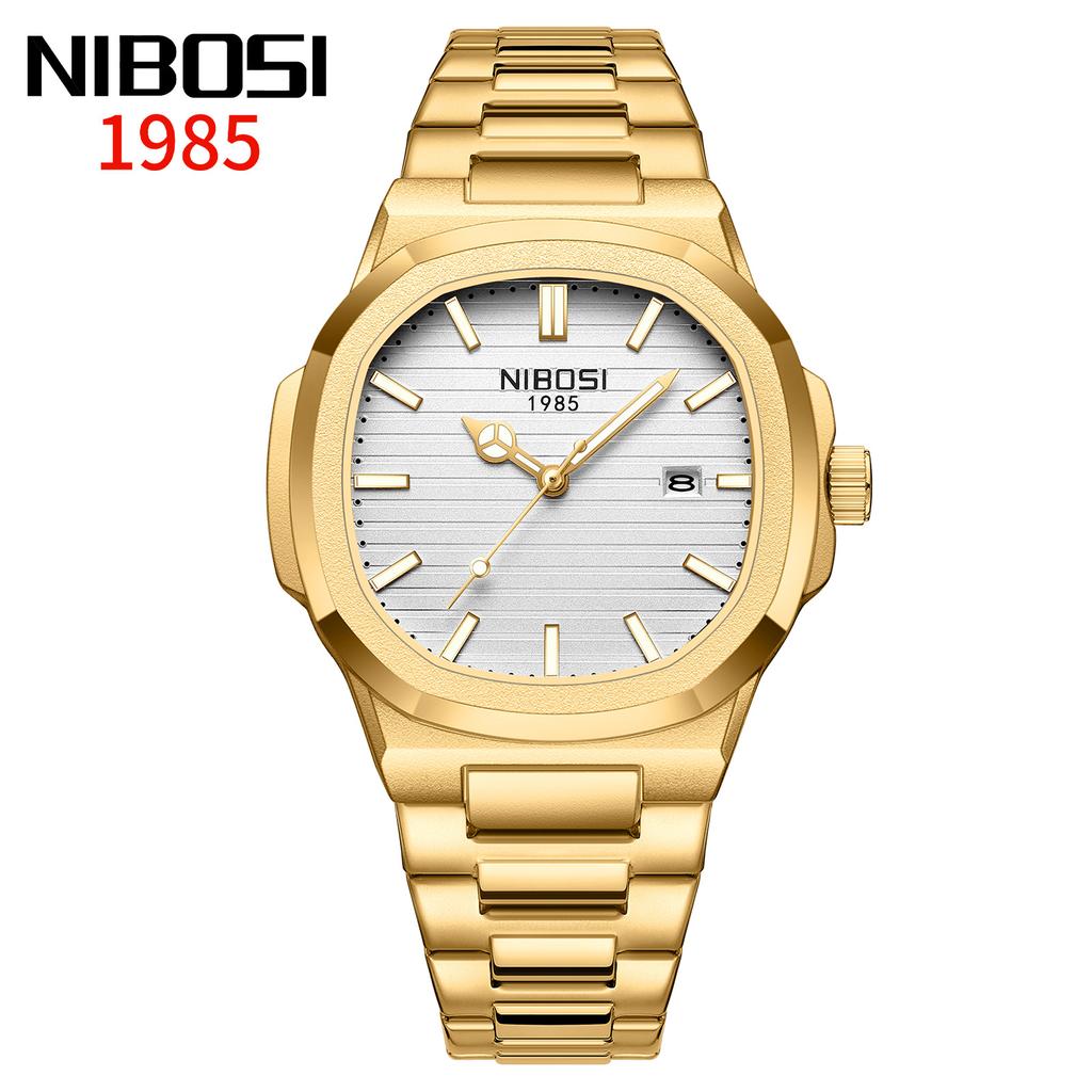NIBOSI Luxury Man Wristwatch Waterproof Luminous Chronograph Watch for Men Stainless Steel Men's Quartz Watches