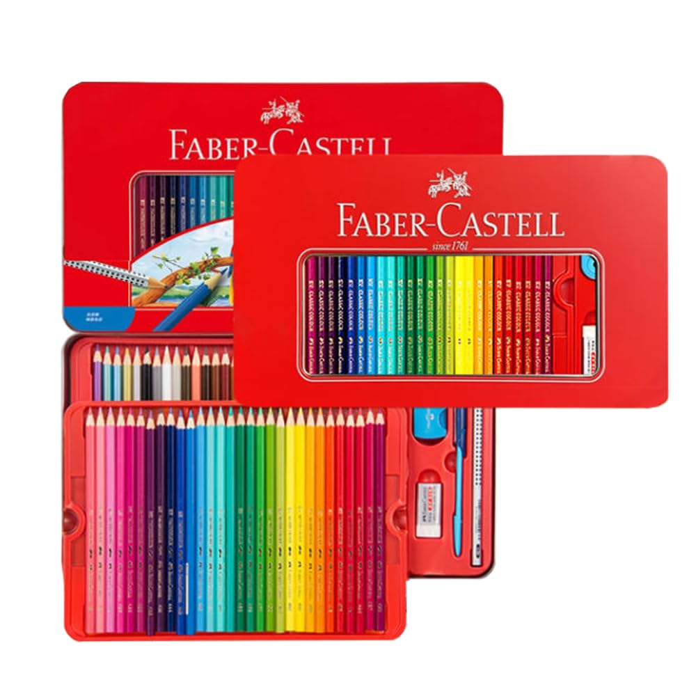 

Акварельные цветные 60 Красных Жестяная Кисть Ластик Карандаши Faber-Castell, Цвета, (Карандаши + + + Точилка) [Артикул. 115965]