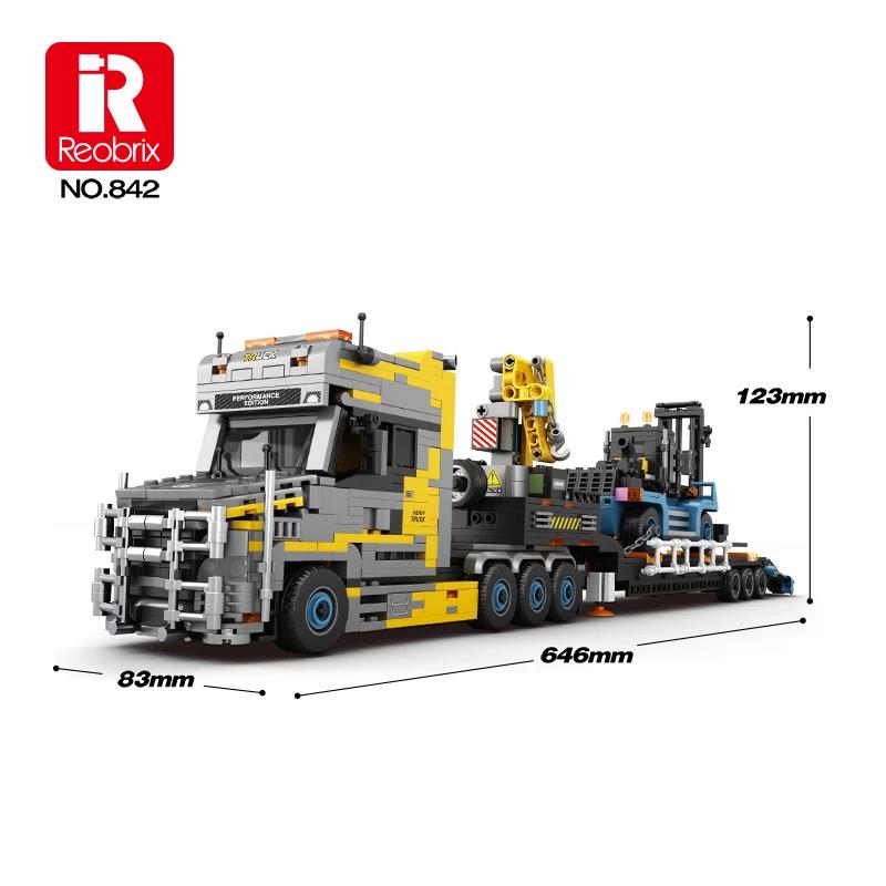 Truck Series Building Block Container Heavy Truck Trailer RV Luxury Motorhome Model Bricks Desktop Collectible Ornament Toy Gift