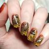 Fall Press On Nails Medium Square Fake Nails with Designs Maple Leaf Stick On Nail Thanksgiving Acrylic False Nail Bling Sequins Artificial Nail