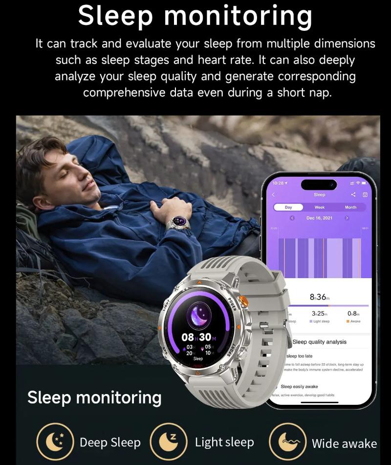 2026 T-Rex 3 Ultra GPS Smartwatch 10ATM Wasserdicht Dual-Band GNSS Kompass Militärstandard Saphirglas Anrufe Lange Akkulaufzeit Herren Outdoor Smartwatch