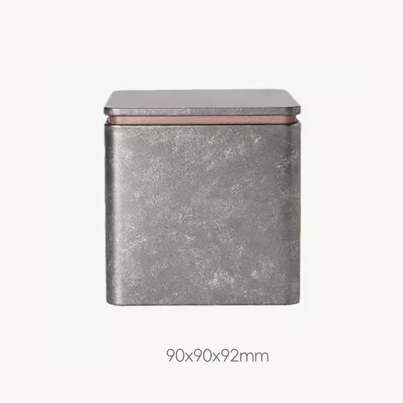 Retro Matte Iron Square Tea Can - 90 In Stock