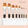 8PCS Wood Handle Paint Brush Set Round & Flat Tips Multi-Media Brushes  Acrylic Painting
