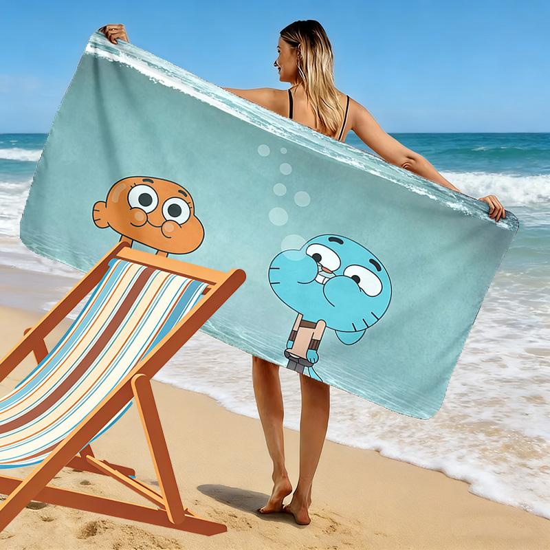 The Amazing World of Gumball2 Print Beach Towel, Large Soft Quick Dry Towel for Beach Camping Swimming