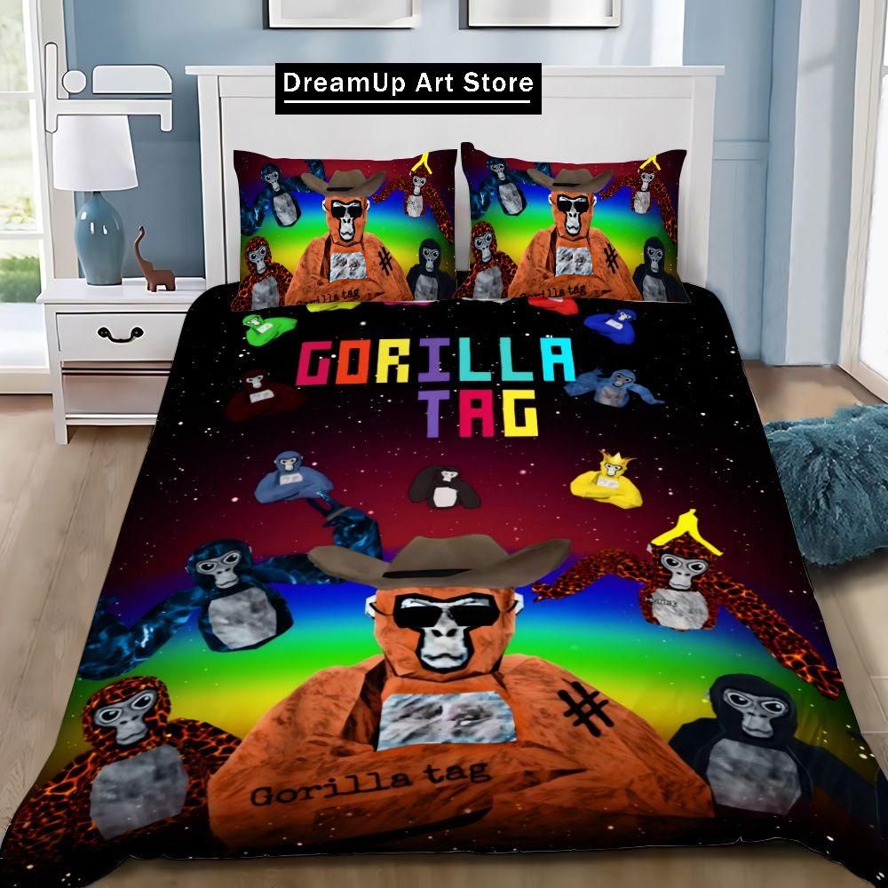 Cartoon Novelty Cool Gorilla Game Tag Duvet Cover Pillowcase Bedding Set Adult Boy Girl Bedroom Decoration Children Gift Single