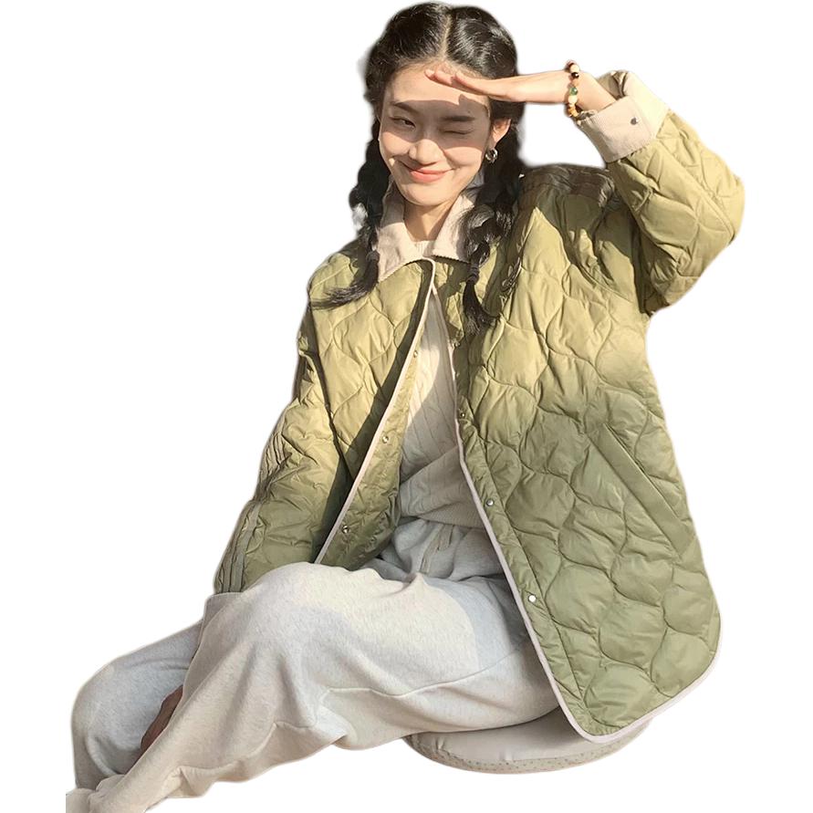 adidas Originals Color Block Logo Sports Warm Down Jacket Women Jacket Green IN0980
