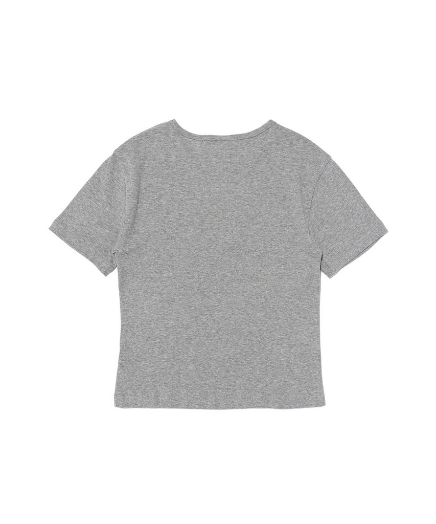ROIDESROIS Like You Minimal Lettering Crop Short Sleeve T-Shirt (Melange)