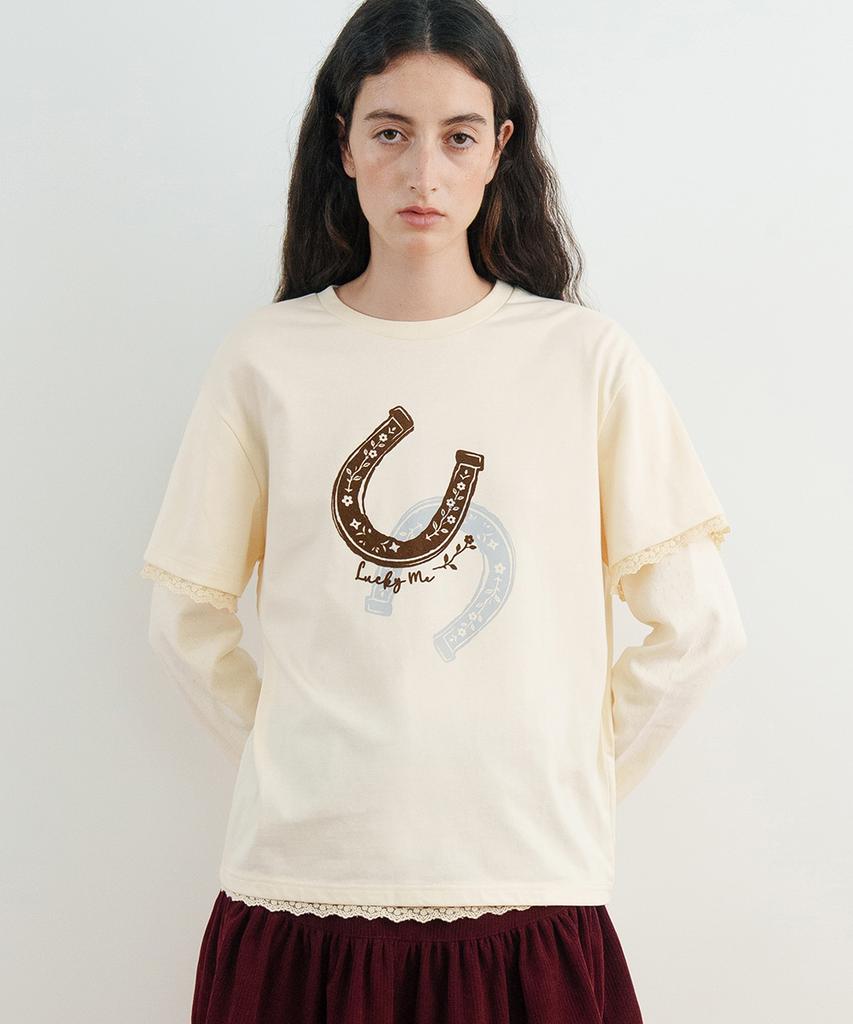 SINOON Lucky Layered T-Shirt (Cream)