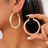 Personalized Metal Sense Geometric Texture Spiral Round Ear Buckle Environmental Protection Earrings