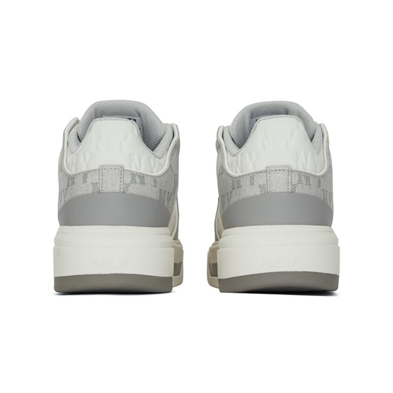 MLB New York Yankees Synthetic Leather Slip Resistant High Top Skateboard Shoes Unisex Light Gray Sneakers 3ASXCMM4N-50GRS